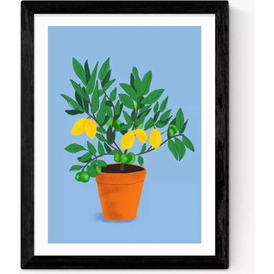 EAST END PRINTS - When Life Gives You Lemons - Earthy colours - Obeche wood frame - Framed Print EAST END PRINTS - When Life Gives You Lemons - Earthy colours - Obeche wood frame - Framed Print