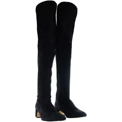 Ted Baker Zwarte Over de Knie Suède laarzen - Laarzen - Suède - Over de knie - 4.5cm Hak Ted Baker Zwarte Over de Knie Suède laarzen - Laarzen - Suède - Over de knie - 4.5cm Hak