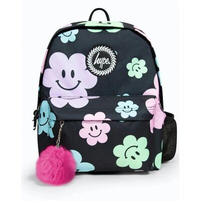 Hype. Girls Iconic Happy Flower Black Backpack - Backpack Hype. Girls Iconic Happy Flower Black Backpack - Backpack