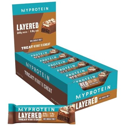 MyProtein Layered Protein Bar - 12 x 60g - Triple Chocolate Fudge MyProtein Layered Protein Bar - 12 x 60g - Triple Chocolate Fudge