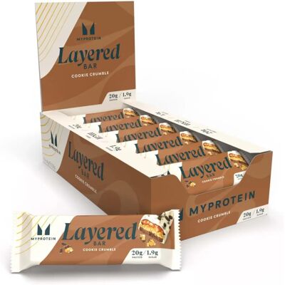 MyProtein Layered Protein Bar - 12x60g - Cookie Crumble - Publicité MyProtein Layered Protein Bar - 12x60g - Cookie Crumble - Publicité