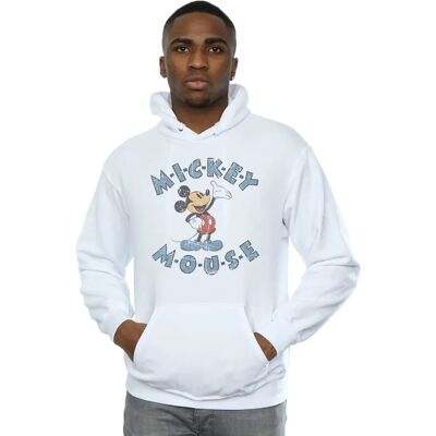 Disney Mickey Mouse Dash Hoodie - Zware Katoenmenging - Wit Disney Mickey Mouse Dash Hoodie - Zware Katoenmenging - Wit