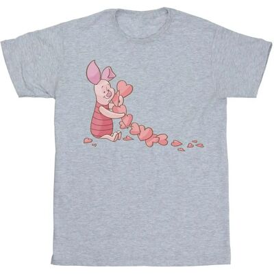 Disney Winnie The Pooh Piglet Hartketting Boyfriend T-Shirt Sport Grijs Disney Winnie The Pooh Piglet Hartketting Boyfriend T-Shirt Sport Grijs