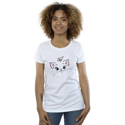 Disney Marie Gezicht Zak Katoenen T-shirt - Dames - Wit Disney Marie Gezicht Zak Katoenen T-shirt - Dames - Wit