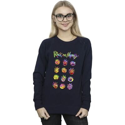Absolute Cult Rick Morty Damen Navy Blue Face Tie Dye Sweatshirt - Sweatshirt Absolute Cult Rick Morty Damen Navy Blue Face Tie Dye Sweatshirt - Sweatshirt