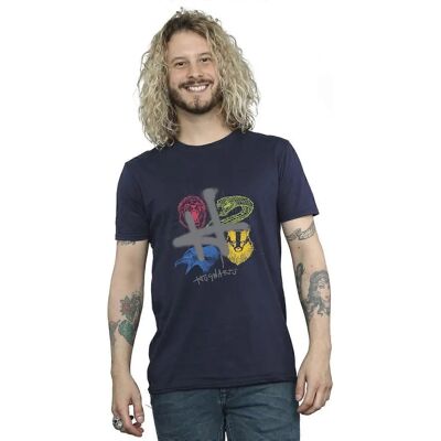 Absolute Cult Harry Potter Marineblau XX-Large Emblems T-Shirt Absolute Cult Harry Potter Marineblau XX-Large Emblems T-Shirt