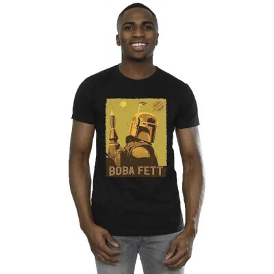 Absolute Cult Star Wars Boba Fett Planetary Stare Schwarzes T-Shirt Absolute Cult Star Wars Boba Fett Planetary Stare Schwarzes T-Shirt