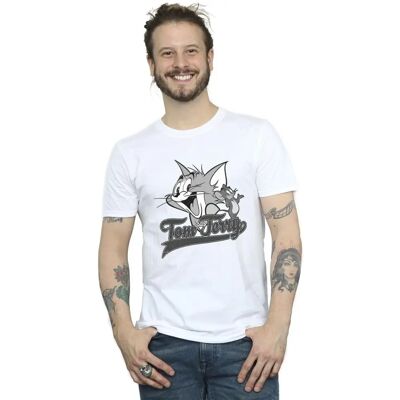Absolute Cult Tom und Jerry Herren Graustufen-Quadrat T-Shirt - T-Shirt Absolute Cult Tom und Jerry Herren Graustufen-Quadrat T-Shirt - T-Shirt