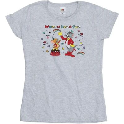 Absolute Cult Tom And Jerry Damen Wanna Have Fun T-Shirt Absolute Cult Tom And Jerry Damen Wanna Have Fun T-Shirt
