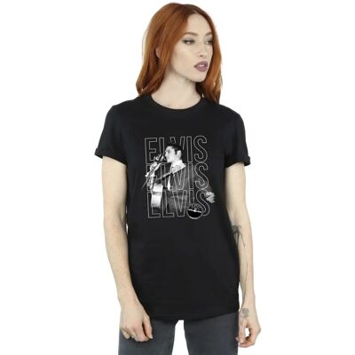 Absolute Cult Elvis T-Shirt Uomo Logo Triplo Ritratto - T-Shirt Absolute Cult Elvis T-Shirt Uomo Logo Triplo Ritratto - T-Shirt