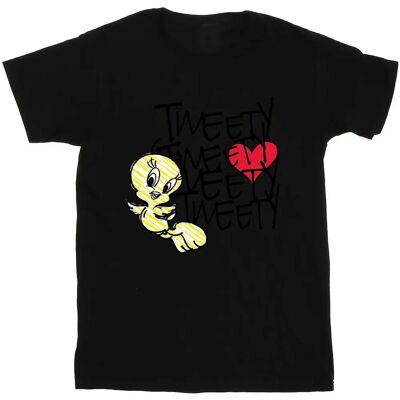 Absolute Cult Looney Tunes Tweety Love Heart T-Shirt - Czarny Absolute Cult Looney Tunes Tweety Love Heart T-Shirt - Czarny