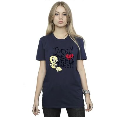 Absolute Cult Looney Tunes T-shirt Tweety Love Heart Uomo Blu Navy Absolute Cult Looney Tunes T-shirt Tweety Love Heart Uomo Blu Navy