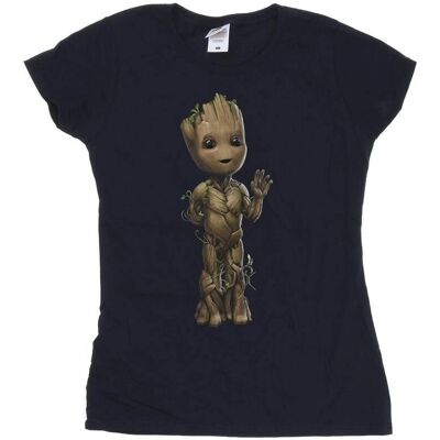 Marvel XX-Large Marineblau I Am Groot Wave Pose T-Shirt Marvel XX-Large Marineblau I Am Groot Wave Pose T-Shirt