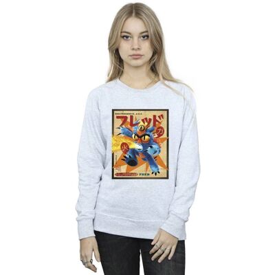 Absolute Cult Disney Women's Big Hero 6 Baymax Fred Sport Grey Sweatshirt Absolute Cult Disney Women's Big Hero 6 Baymax Fred Sport Grey Sweatshirt