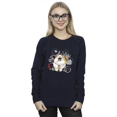 Absolute Cult Disney Big Hero 6 Baymax Navy Blue Sweatshirt - Women Absolute Cult Disney Big Hero 6 Baymax Navy Blue Sweatshirt - Women