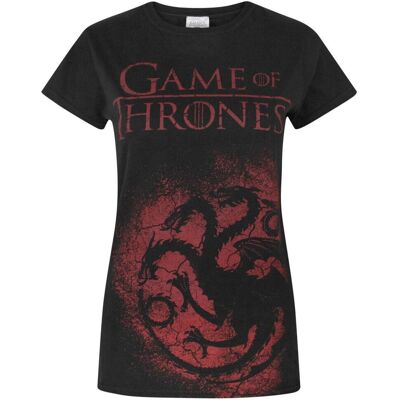 Game of Thrones Womens Targaryen Black/Red Crew Neck Short Sleeve - T-Shirt Game of Thrones Womens Targaryen Black/Red Crew Neck Short Sleeve - T-Shirt