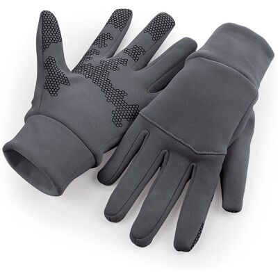 Beechfield Unisex Softshell Sports Tech Gloves - Hellgrau - S/M Beechfield Unisex Softshell Sports Tech Gloves - Hellgrau - S/M