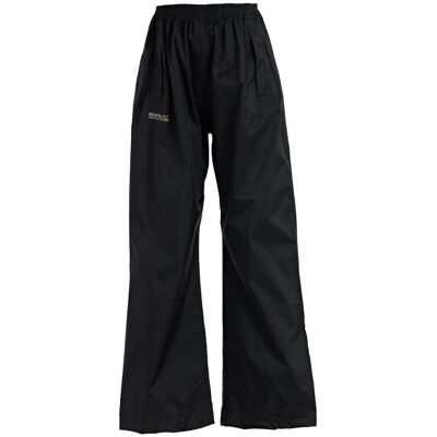 Regatta Boys Waterproof Overtrousers - Adventure Tech Pack It - Black Regatta Boys Waterproof Overtrousers - Adventure Tech Pack It - Black