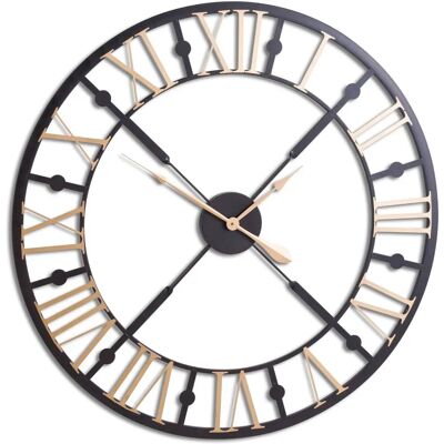 Hill Interiors Skeleton Wall Clock - Black/Gold - 95cm - Wall Clock Hill Interiors Skeleton Wall Clock - Black/Gold - 95cm - Wall Clock