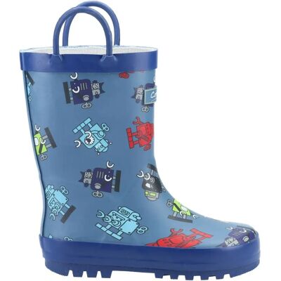 Cotswold Childrens/Kids Puddle Robot Wellington Boots - Blue Cotswold Childrens/Kids Puddle Robot Wellington Boots - Blue