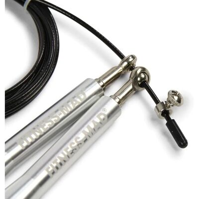 Fitness Mad Ultra Speed Rope Black/Silver - Adjustable 3m Jump Rope Fitness Mad Ultra Speed Rope Black/Silver - Adjustable 3m Jump Rope