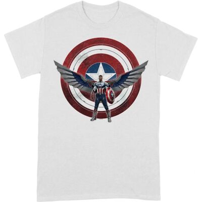 Captain America Shield Unisex T-Shirt - Adult - White Captain America Shield Unisex T-Shirt - Adult - White