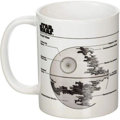 Star Wars Death Star Schets Mok Wit/Zwart/Grijs - Mok Star Wars Death Star Schets Mok Wit/Zwart/Grijs - Mok