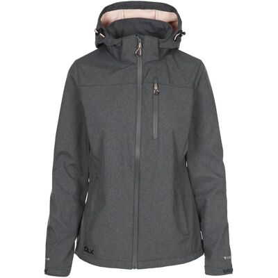 Trespass Womens Claren II Waterproof Softshell Jacket - Dark Grey/Blush Marl - XL Trespass Womens Claren II Waterproof Softshell Jacket - Dark Grey/Blush Marl - XL