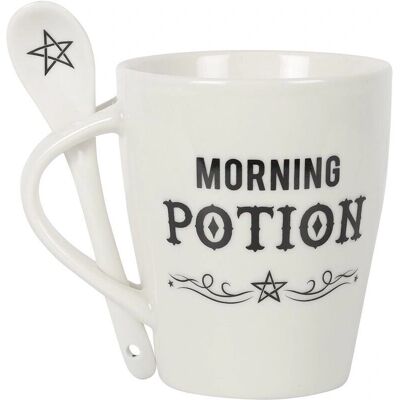 Set de Tasses en Céramique Morning Potion - Blanc/Noir - Publicité Set de Tasses en Céramique Morning Potion - Blanc/Noir - Publicité