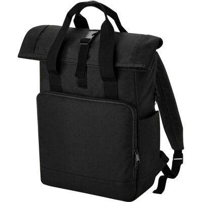Sac à ordinateur portable Bagbase - Polyester recyclé, 15,6", Fermeture roulante, Noir Sac à ordinateur portable Bagbase - Polyester recyclé, 15,6", Fermeture roulante, Noir