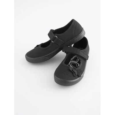 Next - Plimsoll - bestickter Schmetterling - Schule - Schuhe Next - Plimsoll - bestickter Schmetterling - Schule - Schuhe