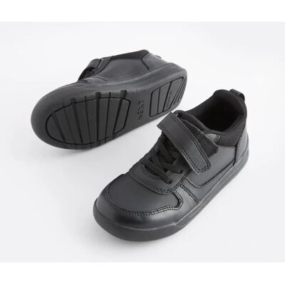 UnknownBrand - Single Strap School Trainer - Schwarz - Leder - Schuhe UnknownBrand - Single Strap School Trainer - Schwarz - Leder - Schuhe