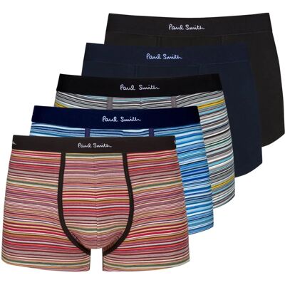 Paul Smith Herre 5-Pakke Med Striber og Ensfarvet Boxer Shorts Paul Smith Herre 5-Pakke Med Striber og Ensfarvet Boxer Shorts