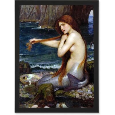 Artery8 - Mermaid Bathing Water - A4 - Framed - Art print Artery8 - Mermaid Bathing Water - A4 - Framed - Art print