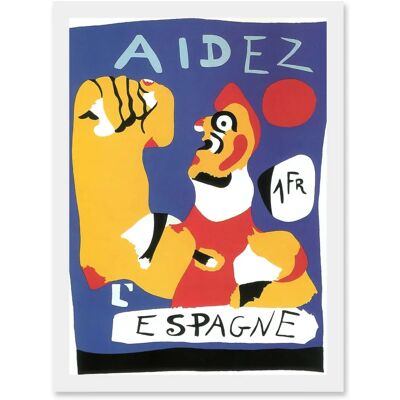 Artery8 - Spanish Civil War Miro Aid - A4 - Framed - Wall Art Artery8 - Spanish Civil War Miro Aid - A4 - Framed - Wall Art