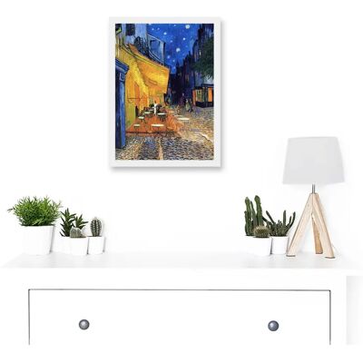Artery8 - Cafe Terrace at Night - A4 - Framed Wall Art Artery8 - Cafe Terrace at Night - A4 - Framed Wall Art