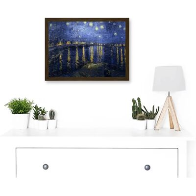 Artery8 Vincent Van Gogh Starry Night Over Rhone 1888 A4 - brown - art print Artery8 Vincent Van Gogh Starry Night Over Rhone 1888 A4 - brown - art print