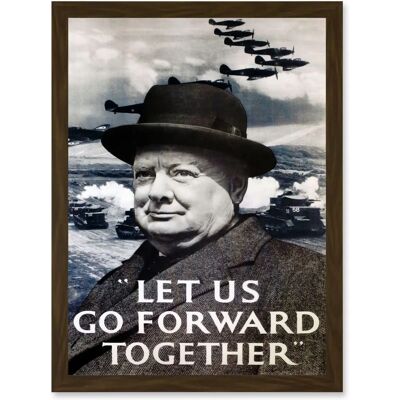 Artery8 - Winston Churchill War Victory - Brown - Wall Art Artery8 - Winston Churchill War Victory - Brown - Wall Art