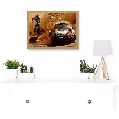 Artery8 - Motocross Photo A4 Art - Oak - Framed - Wall Art Artery8 - Motocross Photo A4 Art - Oak - Framed - Wall Art