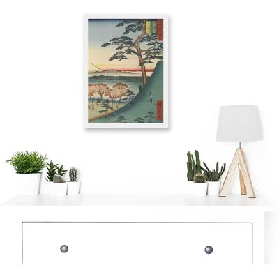 Artery8 - Fuji Meguro Edo Hiroshige Woodblock - A4 - White frame - Framed wall art Artery8 - Fuji Meguro Edo Hiroshige Woodblock - A4 - White frame - Framed wall art