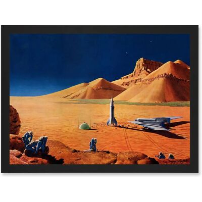 Artery8 - SciFi Landscape Desert Space Ship Mars - A4 - Wall Art Artery8 - SciFi Landscape Desert Space Ship Mars - A4 - Wall Art