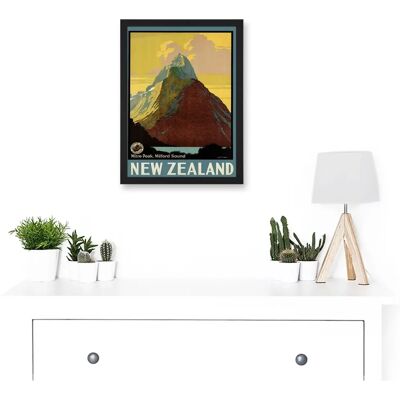 Artery8 Milford Sound Landscape A4 Black - Wall Art Artery8 Milford Sound Landscape A4 Black - Wall Art
