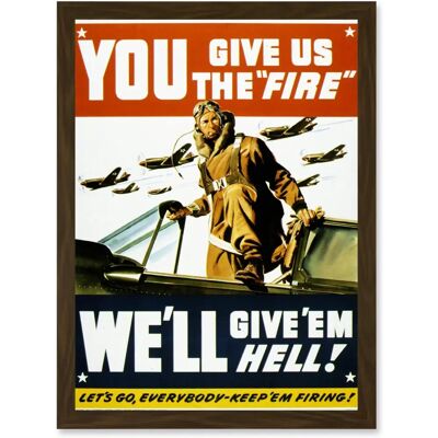 Artery8 - WW2 USA Pilot Fighter - A4 - Wall Art Print Artery8 - WW2 USA Pilot Fighter - A4 - Wall Art Print