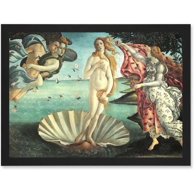 Artery8 - Sea Shell Goddess Birth Of Venus Botticelli A4 - Black frame - Art Print Artery8 - Sea Shell Goddess Birth Of Venus Botticelli A4 - Black frame - Art Print