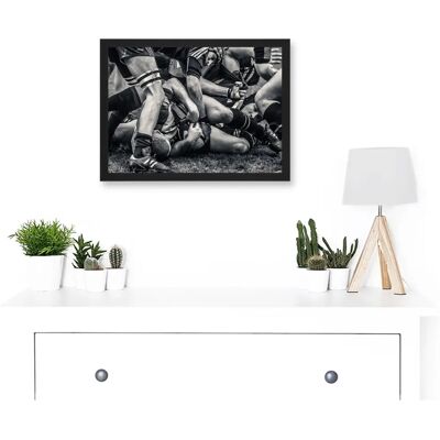 Artery8 - Rugby Match Close Up - B&W - A4 - Wall Art Artery8 - Rugby Match Close Up - B&W - A4 - Wall Art