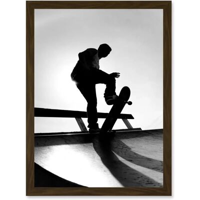 Artery8 - Skater Silhouette - Brown - A4 - Wall Art Artery8 - Skater Silhouette - Brown - A4 - Wall Art