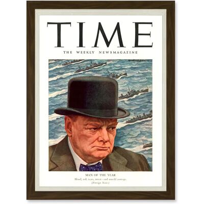 Artery8 - Churchill 1941 - A4 - Brown - Framed Wall Art Artery8 - Churchill 1941 - A4 - Brown - Framed Wall Art