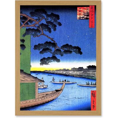 Artery8 - Utagawa Hiroshige Pine Of Success A4 - Blue - Green - Artwork Artery8 - Utagawa Hiroshige Pine Of Success A4 - Blue - Green - Artwork