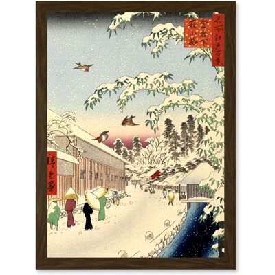 Artery8 - Japan Woodblock Winter Street Snow Scene - A4 Artery8 - Japan Woodblock Winter Street Snow Scene - A4