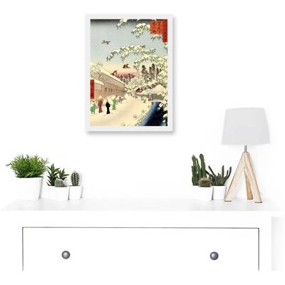 Artery8 - Japan Woodblock Winter Street Snow Scene Artery8 - Japan Woodblock Winter Street Snow Scene